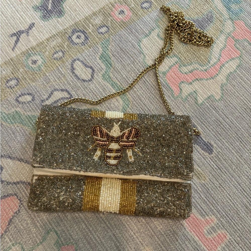 Beaded Bee purse cross body